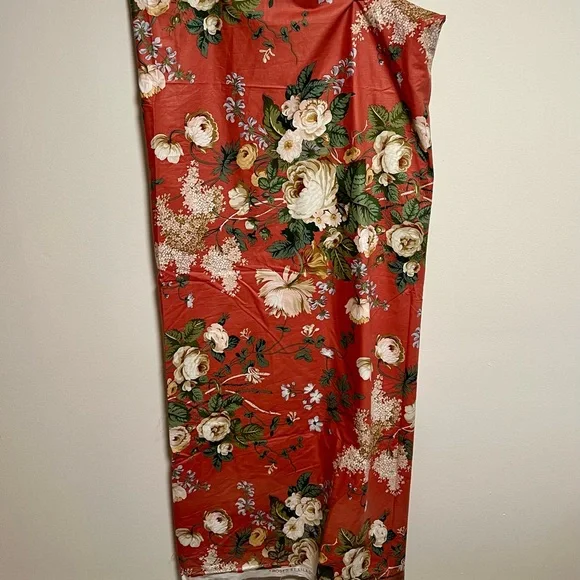 VTG Floral Designer Brunschwig & File Fabric in Coral Pink and Green 12 yards - Picture 4 of 14